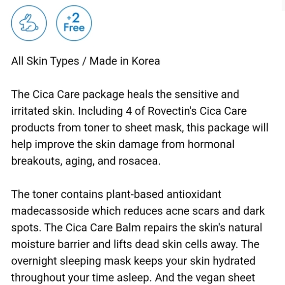 NWT ROEVECTIN CICA CARE PACKAGE SKINCARE SET - Picture 4 of 14